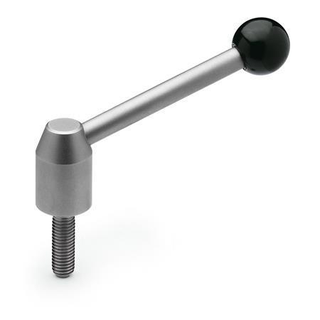 Otto Ganter Adjustable Stainless Steel Tenison Lever, GN 212.5